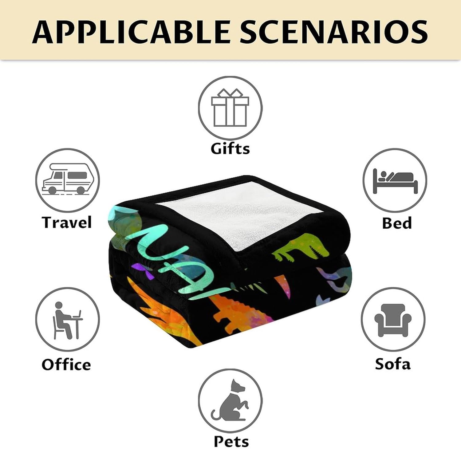 Manta personalizada de dinosaurio con nombre, manta pequeña de 40 x 30 pulgadas para niños, niños y niñas, mantas de felpa suave para cama, sofá,