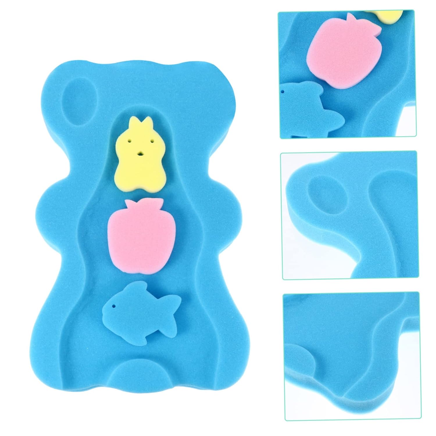 1 Unidades de esponja de baño para bebés recién nacidos bañera suave baño bebé baño cojín de baño para bebé tapete de baño antideslizante para bebé