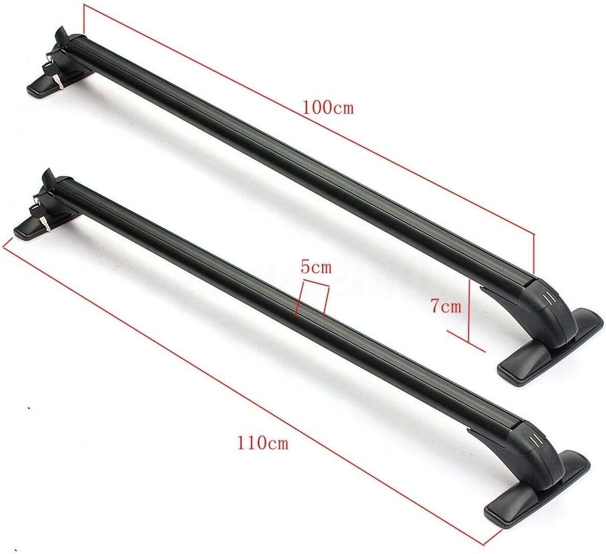 Fetcoi Barras transversales de techo de 2 piezas para Honda Civic 06-20, de aluminio, con bloqueo, capacidad de carga de 165 libras, juego de barras