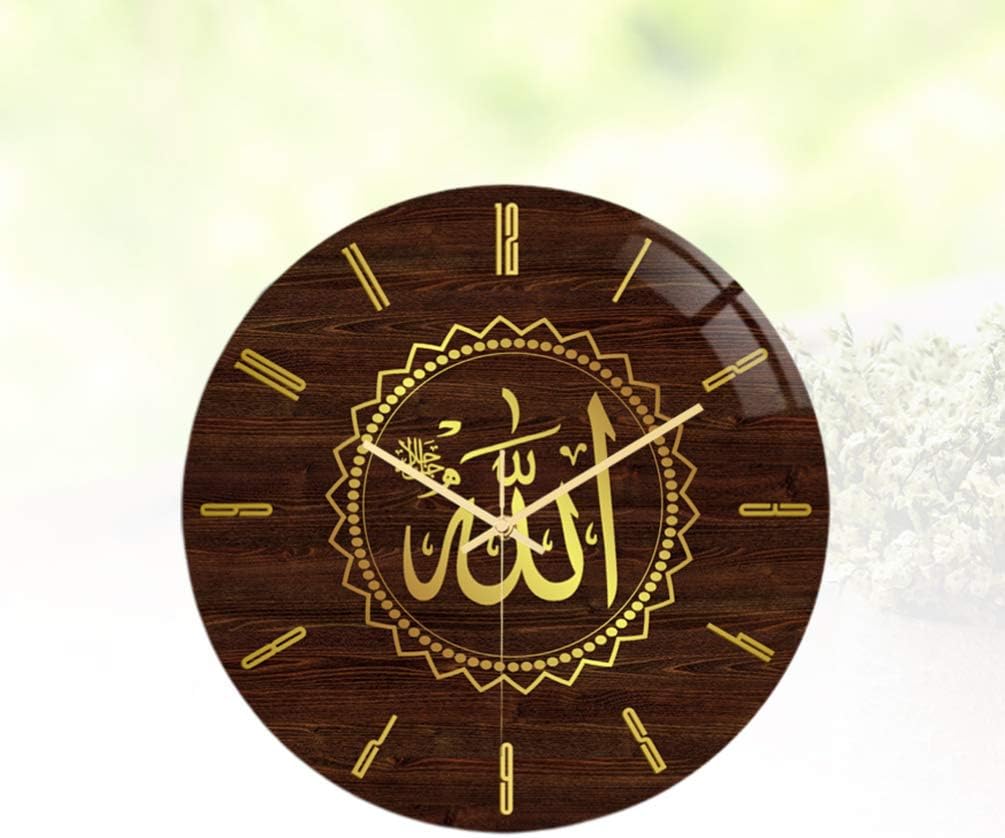 Reloj de pared musulmán Eid Al-Fitr de acrílico, estilo vintage, para uso doméstico, dormitorio, sala de estar, arte de fácil lectura, reloj de