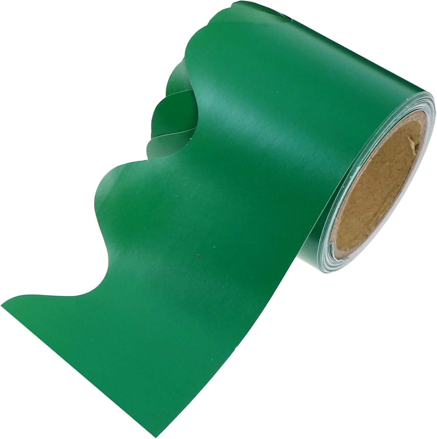 Borde de pizarra de 16 pies, borde de tablón de anuncios verde para aula, borde enrollado festoneado para tablero de corcho para aula, tablero de