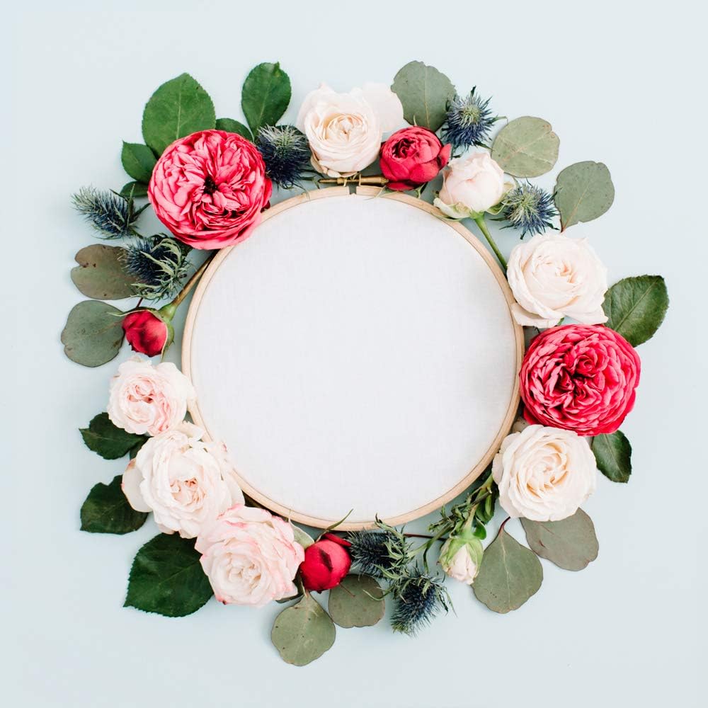 Caydo 6 aros de bordado de 16 pulgadas, anillo de aro de punto de cruz para arte, manualidades, costura práctica, decoración de corona de boda y