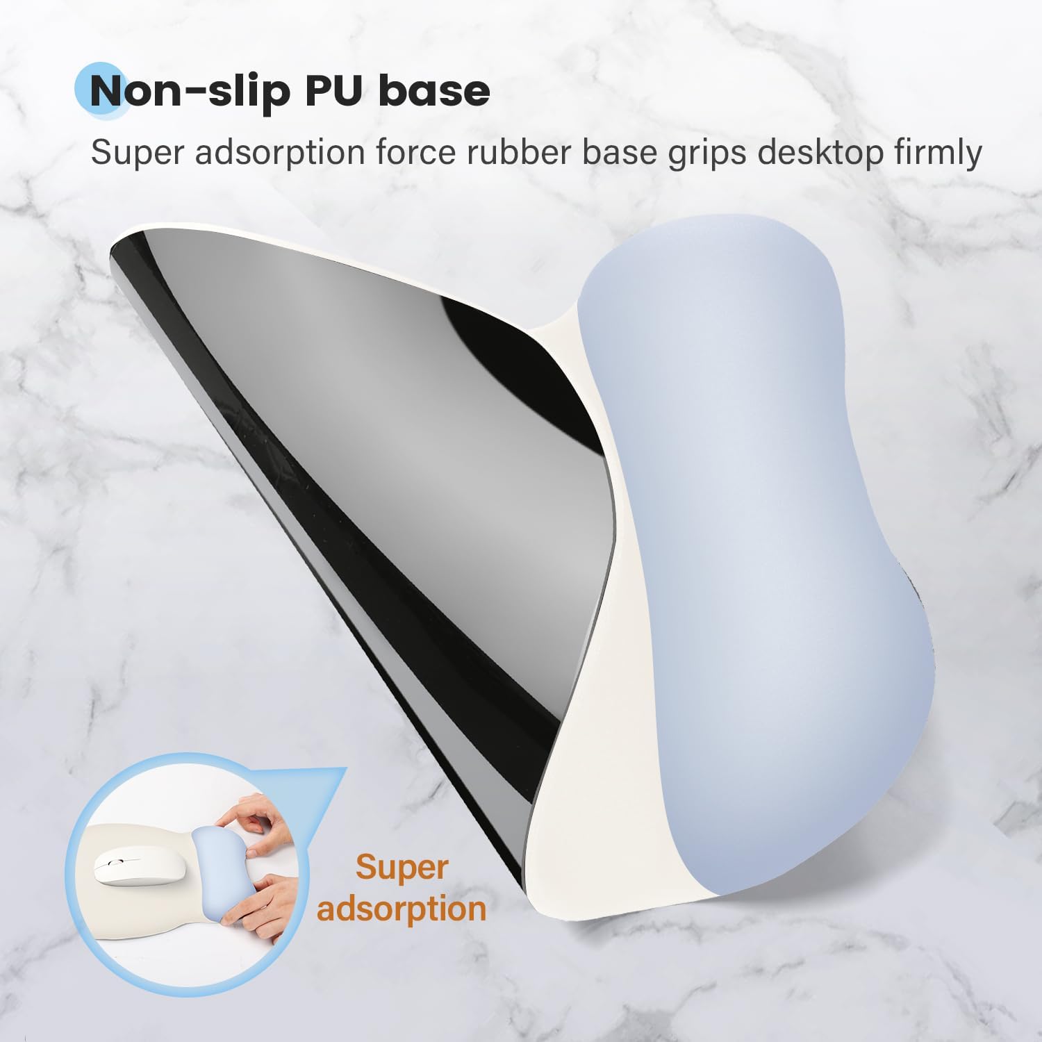 Soqool Alfombrilla de mouse ergonómica con soporte para muñeca, alfombrilla de mouse de gel con reposamuñecas, alfombrilla de mouse para aliviar el
