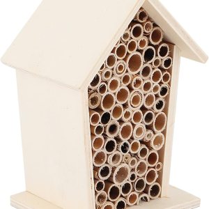Fydun Caja de anidación de madera de la casa de la abeja de madera para la decoración del jardín al aire libre de madera de la casa de la abeja Fydun Caja de anidación de madera de la casa de la abeja de madera para la decoración del jardín al aire libre de madera de la casa de la abeja