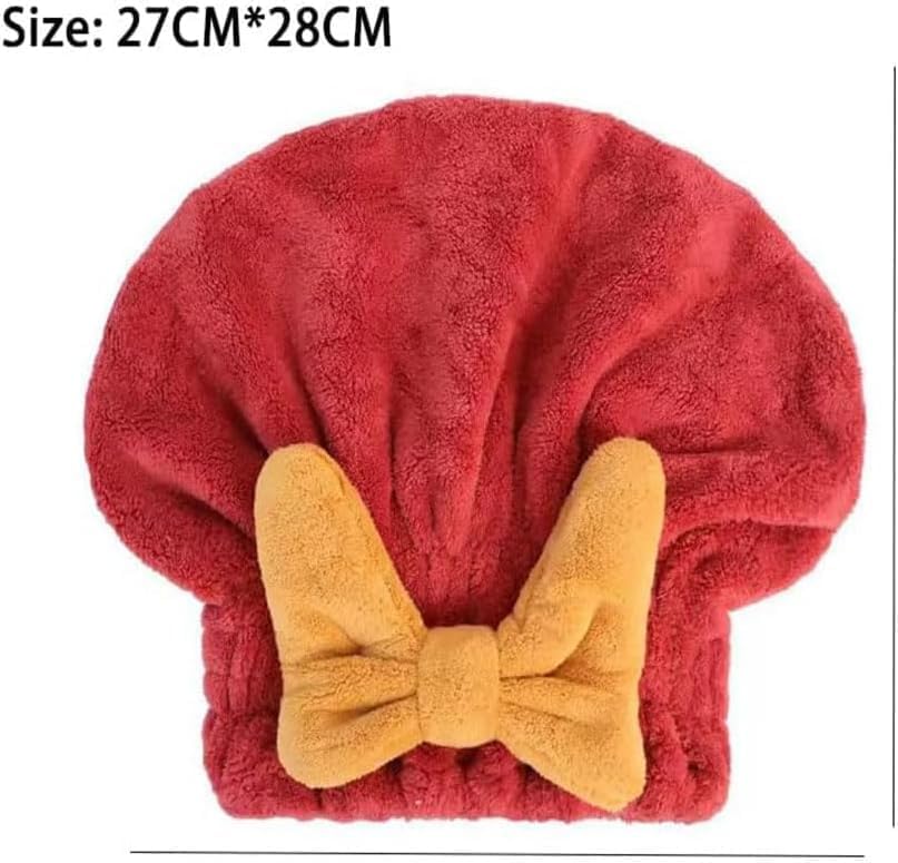 LONGLUAN Toalla de pelo súper absorbente para cabello húmedo, toalla de microfibra de secado rápido, gorro de ducha con nudo de lazo súper