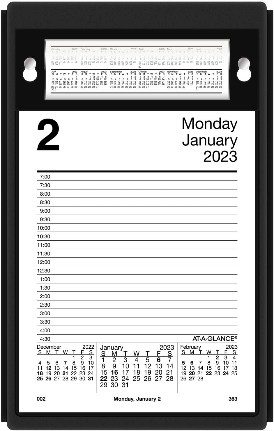 AT-A-GLANCE Recambio de calendario diario de escritorio 2024, 5 x 8 pulgadas, grande, estilo (E4585024)