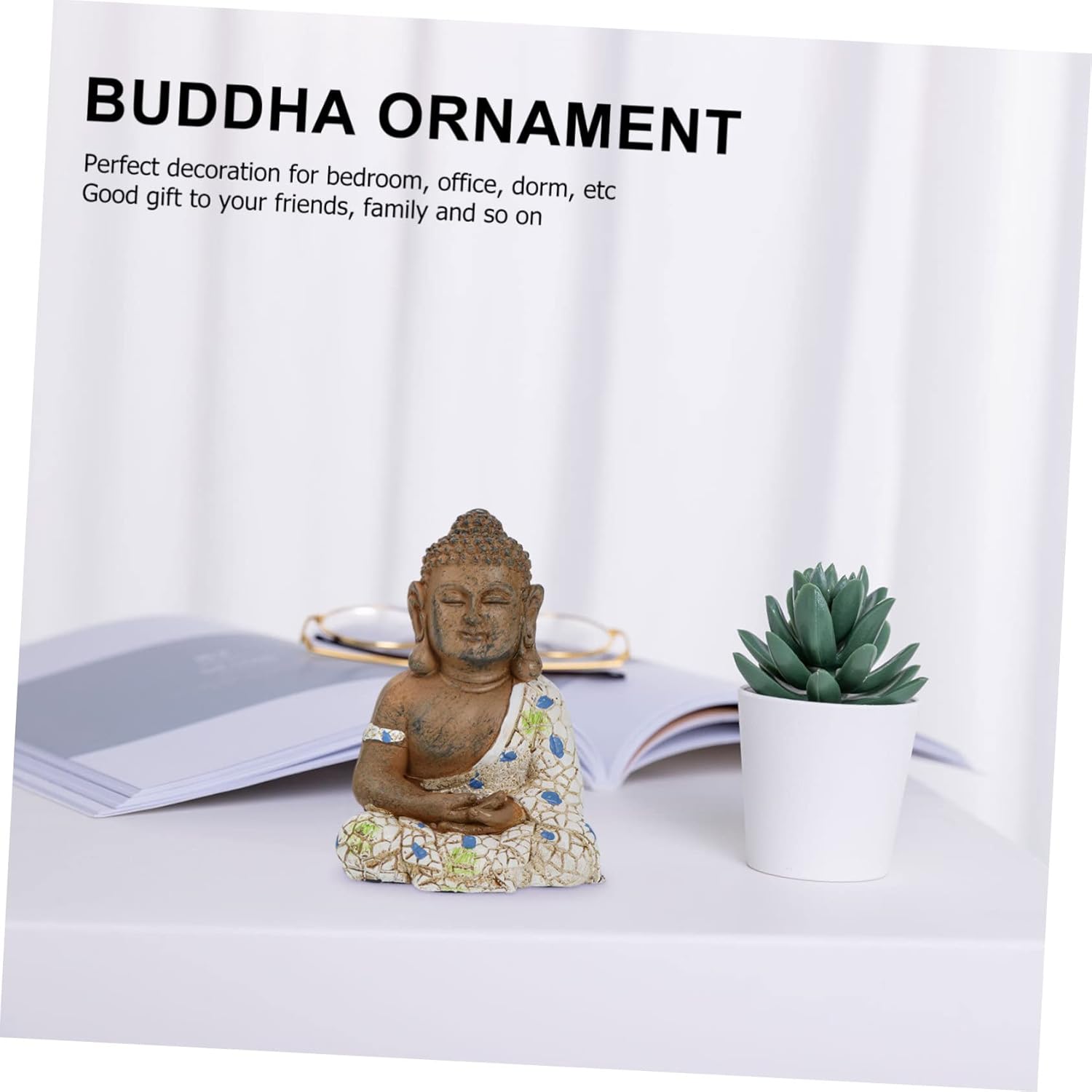 Garneck 2 pcs Buddha Statue Ornament Desktop feng Shui Statue Resting Buddha Sculpture decoraciones para salas de casa House Decorations for Home