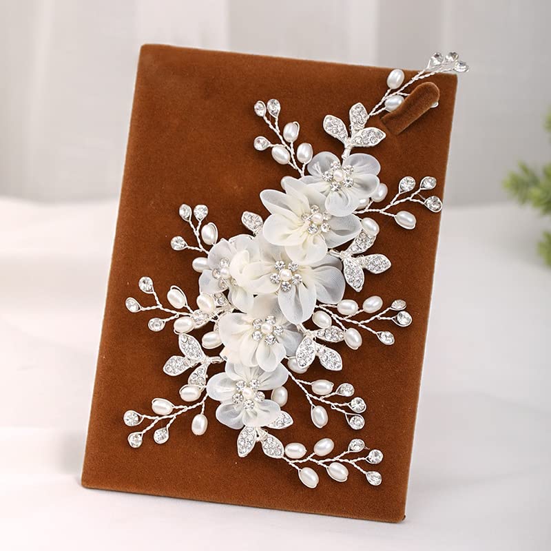 Flores de novia para el cabello de boda, vides, pieza de pelo de cristal, accesorios para el cabello de novia para mujeres y niñas