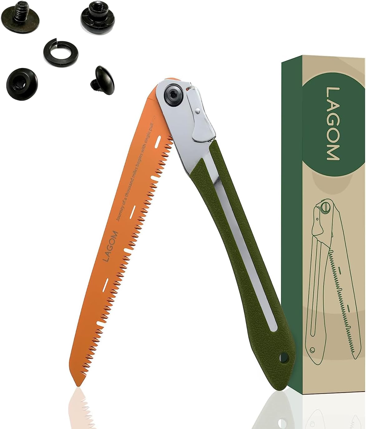 Sierra plegable para cortar ramas con tornillos adicionales, 1.4 pulgadas, una sierra de campamento hecha con acero SK5, sierra de mano plegable y