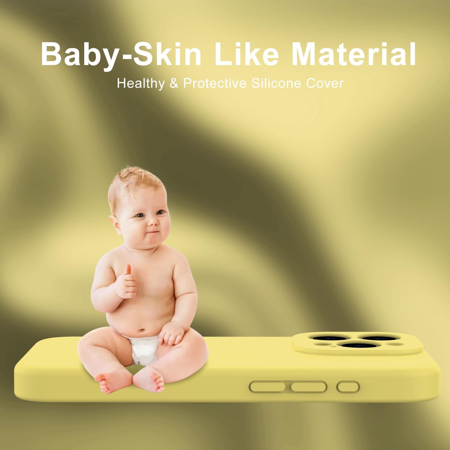 DEENAKIN Funda diseñada para iPhone 15 Pro Max con protector de pantalla, protección mejorada de la cámara, funda de silicona suave al tacto de la