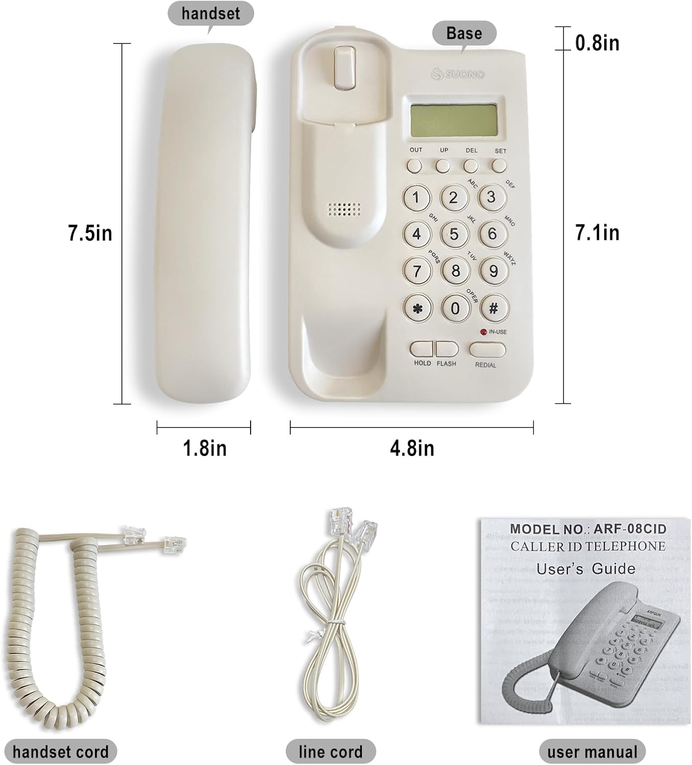 Teléfono con cable, teléfono de escritorio, teléfono fijo, teléfono de identificación de llamadas, recepción de oficina en casa con pantalla de