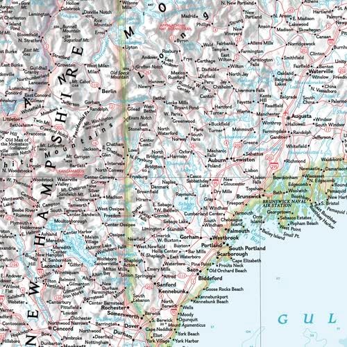 National Geographic Maps New England U.S.A – Mapa de pared, compacto, 21 x 16 pulgadas, lienzo enrollado