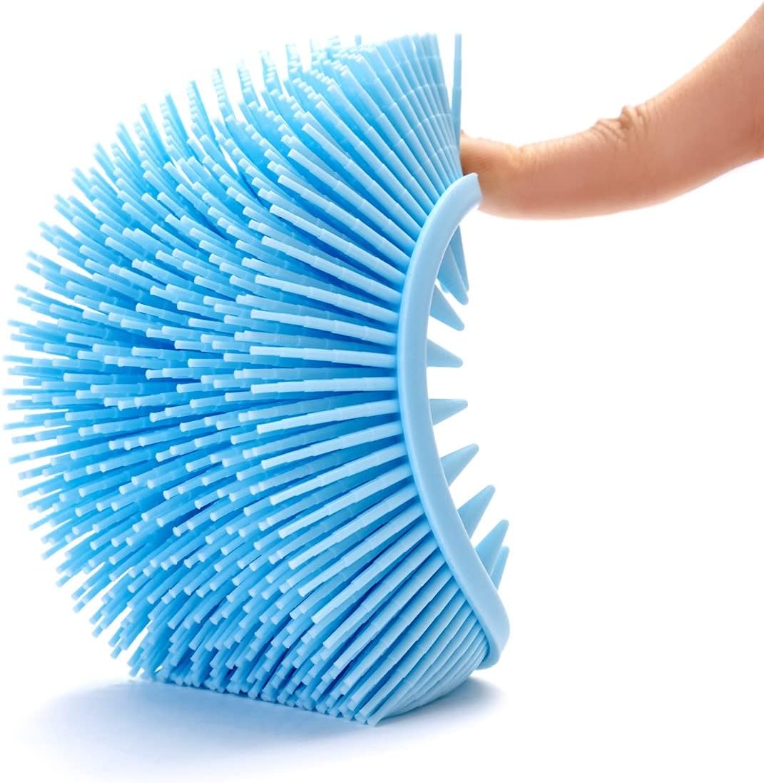 Cepillo sensorial prémium para niños o autismo, limpiador corporal de silicona suave, cepillos sensoriales 2 en 1 para terapia ocupacional, esponja