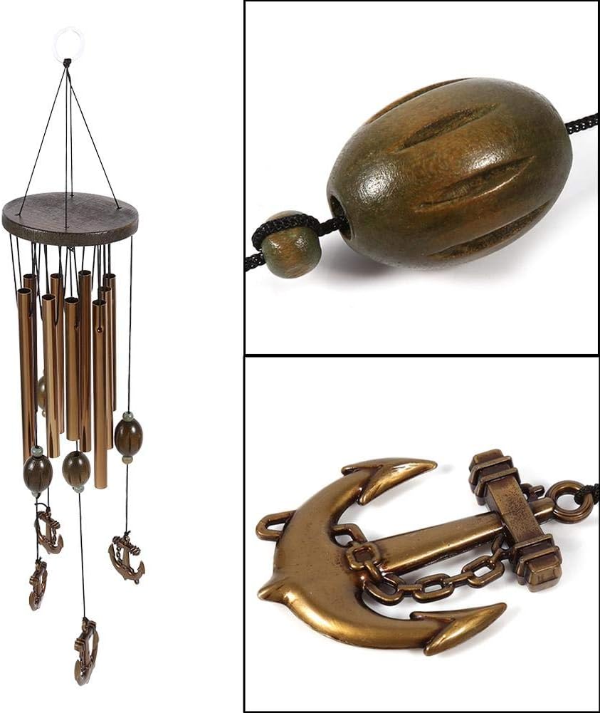 Campana de viento de anclaje de metal, tubos de estilo vintage, campanas de iglesia, campanas de viento, decoración para colgar en la puerta,