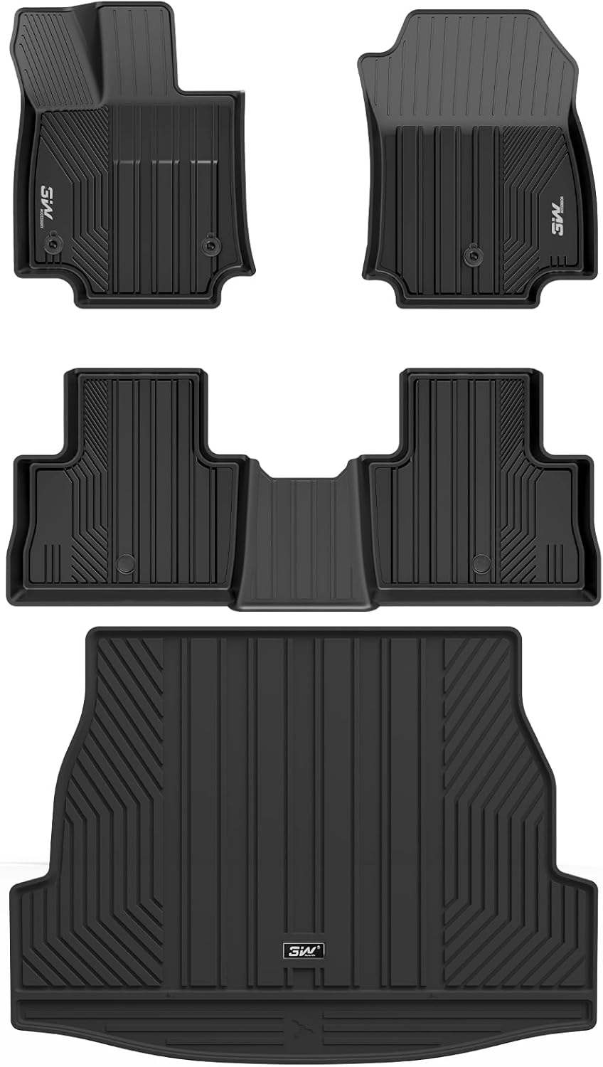 3W Alfombrillas de suelo y revestimiento de carga para Toyota RAV4 2019-2024 (no para híbridos o Prime) TPE para todo tipo de clima, ajuste