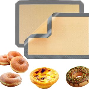 2 alfombrillas de silicona para hornear alimentos, alfombrilla de silicona segura para hornear, alfombrilla antiadherente para hornear pan, bandeja 2 alfombrillas de silicona para hornear alimentos, alfombrilla de silicona segura para hornear, alfombrilla antiadherente para hornear pan, bandeja
