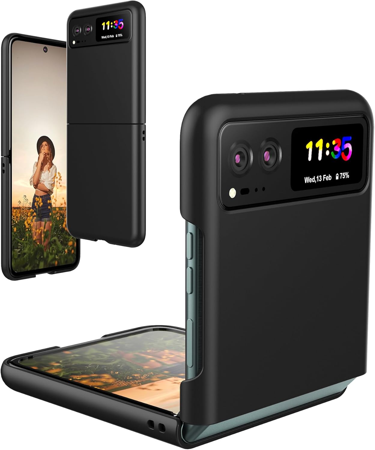 Foluu Funda para Motorola Razr 2023 no es compatible con Razr Plus 2023, funda delgada para Moto Razr 2023, ultra delgada, de policarbonato mate con