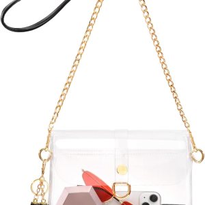 HULISEN Clear Purse, Clear Bag Stadium Approved for Women, PU Leather Transparent Crossbody Bag for Concert, Sport Event HULISEN Clear Purse, Clear Bag Stadium Approved for Women, PU Leather Transparent Crossbody Bag for Concert, Sport Event