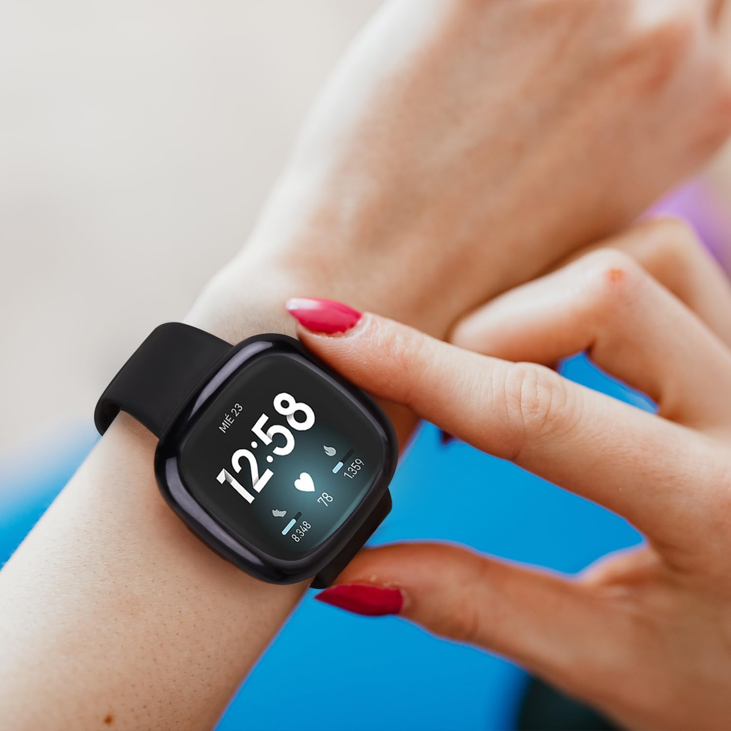 Funda protectora de pantalla compatible con Fitbit Versa 3, paquete de 3 funda protectora completa de TPU suave para Fitbit Versa 3 y Fitbit Sense