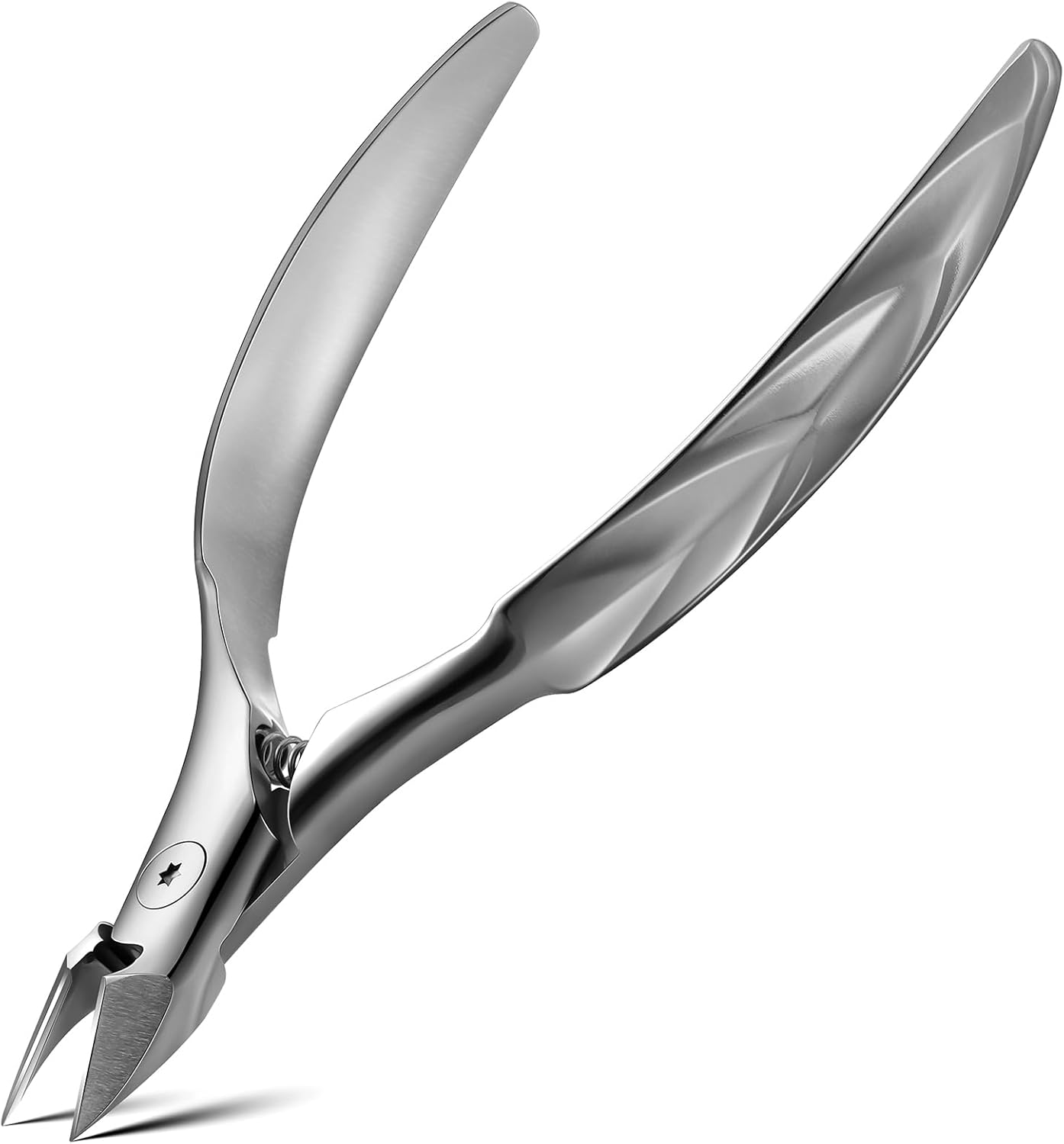 FERYES Cortadora de cutículas de mandíbula completa, cortadora de cutículas de uñas resistente con resorte integrado, herramienta removedor de