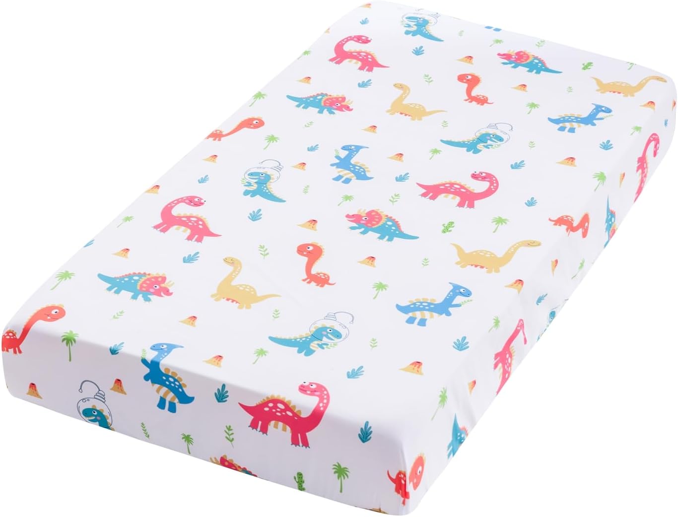 Juego de ropa de cama de cuna para niños, juego de cuna de dinosaurio de 3 piezas para niños, juego de ropa de cama suave para cuna, sábana bajera,