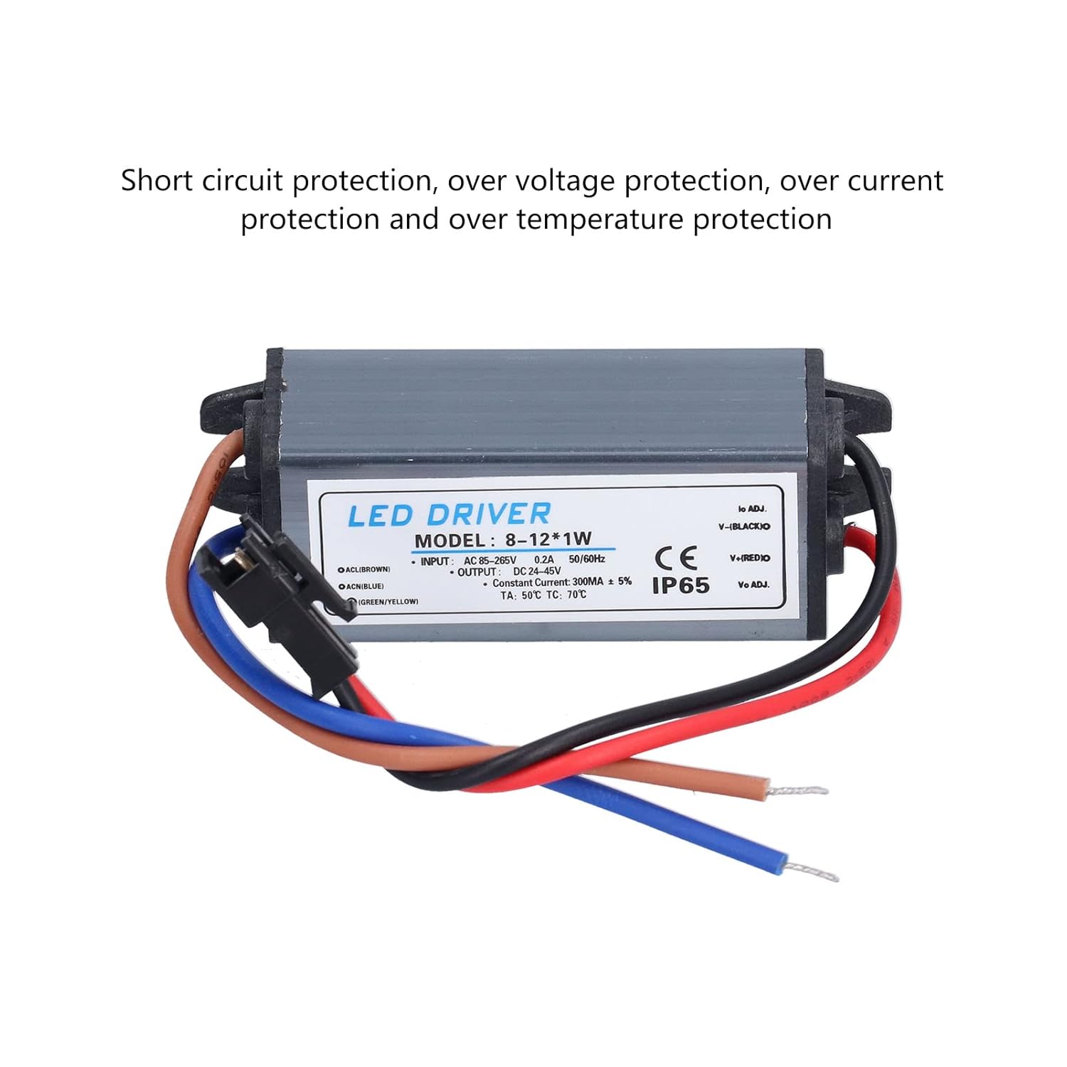 Fuente de alimentación LED Transformador impermeable IP65 AC 85 a 265V a CC 24 a 45V Convertidor de voltaje constante LED Fuente de alimentación de