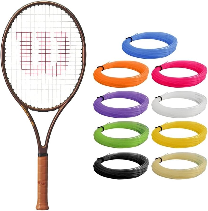 Wilson Pro Staff 26 Junior v14 – Raqueta de tenis con cuerda Syn Gut de 0.56 oz a tensión de rango medio en tu elección de colores, potencia