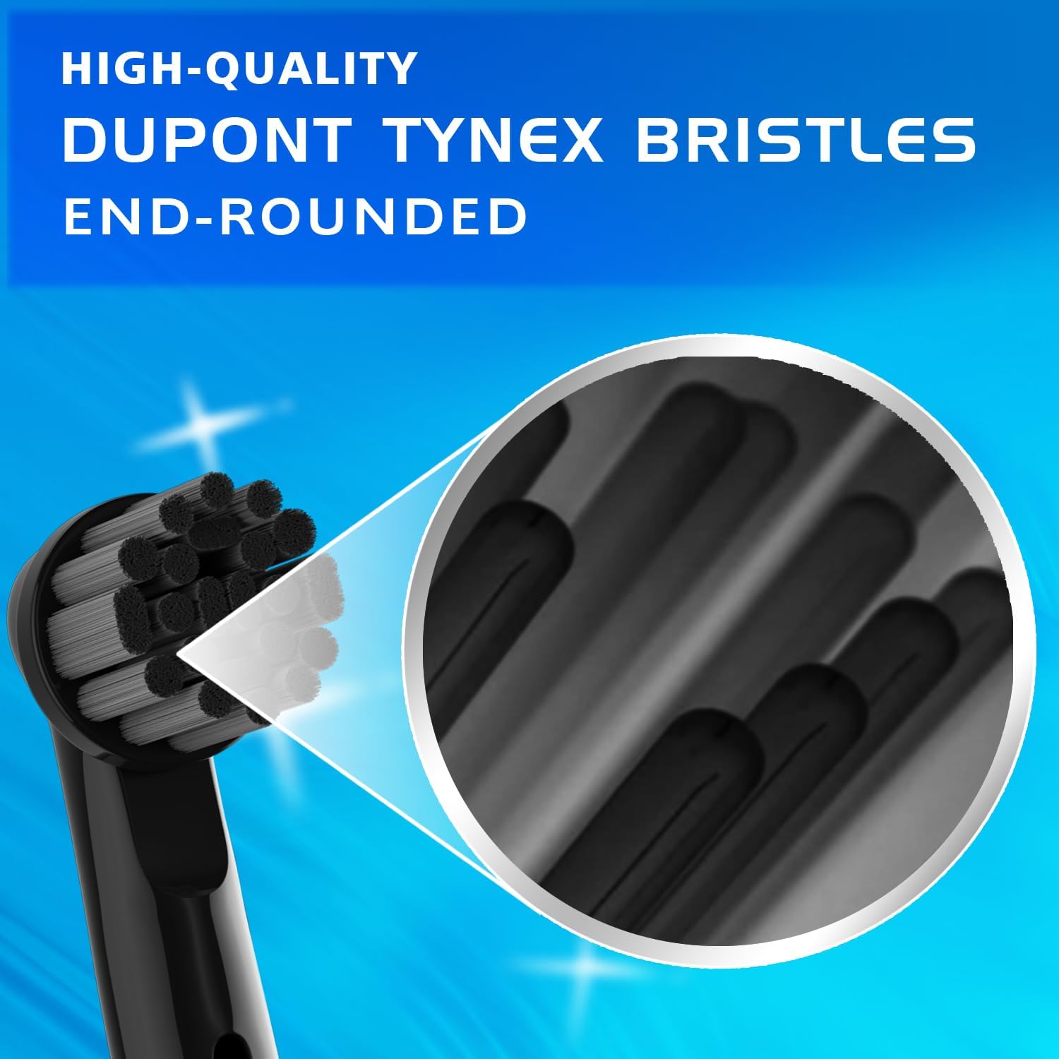 Cabezales de cepillo de repuesto de carbón de bambú aptos para cepillos de dientes eléctricos Oral B, 8 unidades, negro, repuesto de cerdas con