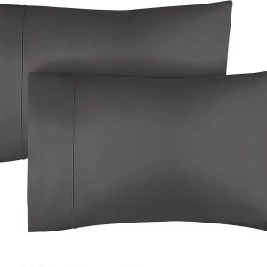 Juego de 2 fundas de almohada 100 % algodón de 400 hilos, refrescantes, transpirables y suaves, extra suaves, algodón de 400 hilos, lavables a Juego de 2 fundas de almohada 100 % algodón de 400 hilos, refrescantes, transpirables y suaves, extra suaves, algodón de 400 hilos, lavables a