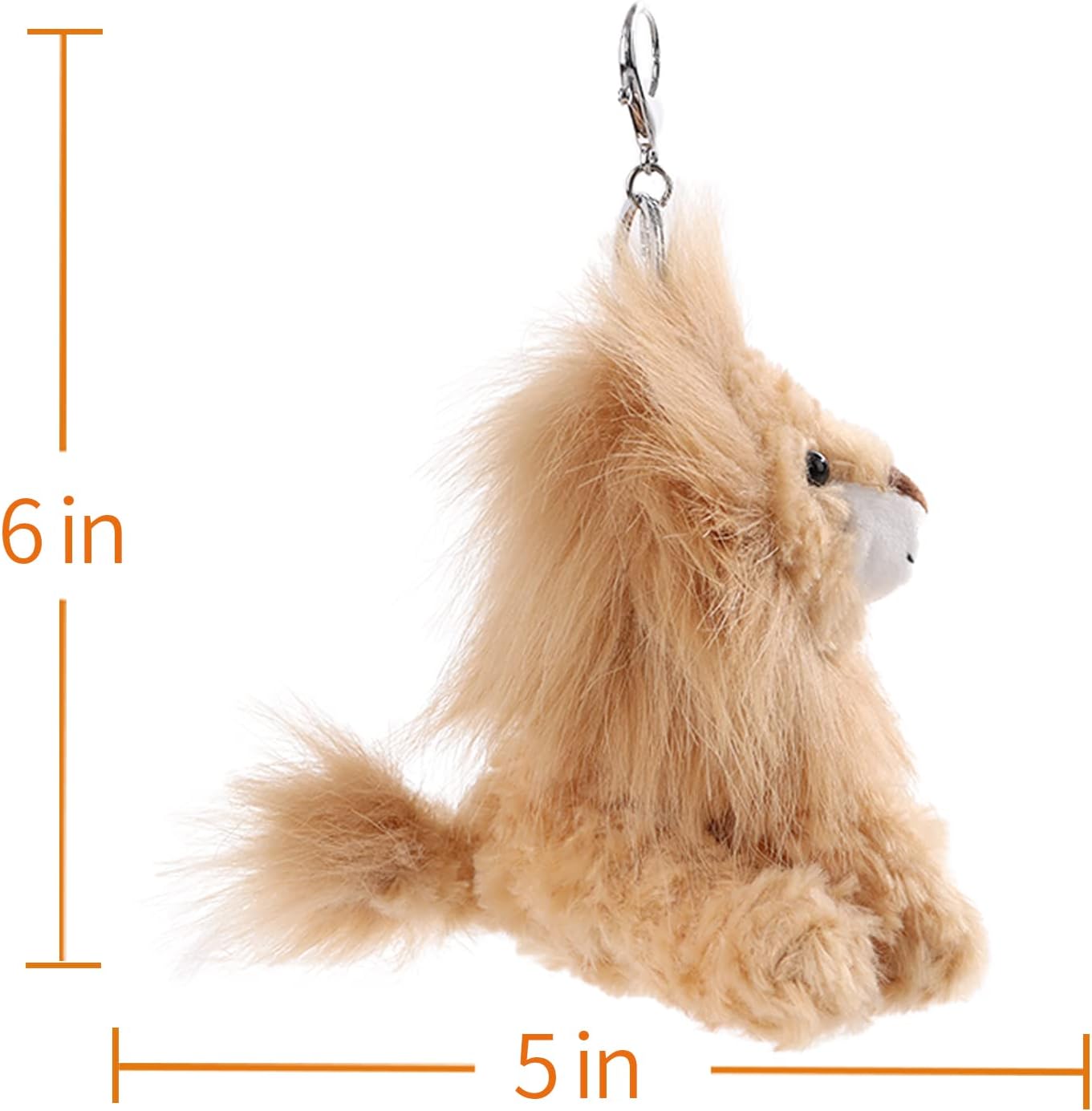 Apricot Lamb Cute Toys – Llavero suave de peluche de león amarillo para bolsa de niños, bolso, mochila y bolso (6 pulgadas), Amarillo