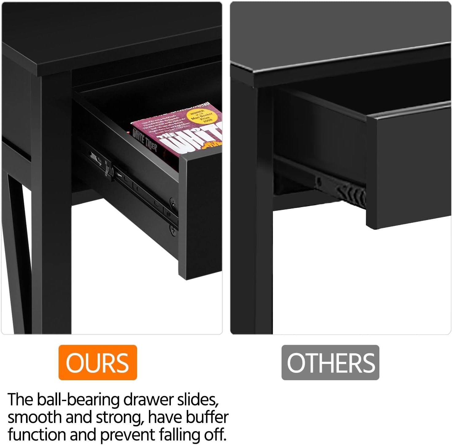 Yaheetech Mesa consola con cajón, mesa de entrada de madera con estantes de almacenamiento, mesa de sofá estrecha larga para sala de estar, entrada,