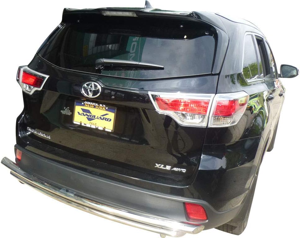 VANGUARD VGRBG-0830-0181SS – Protector de parachoques trasero de doble capa de acero inoxidable  Compatible con Toyota Highlander 20-24