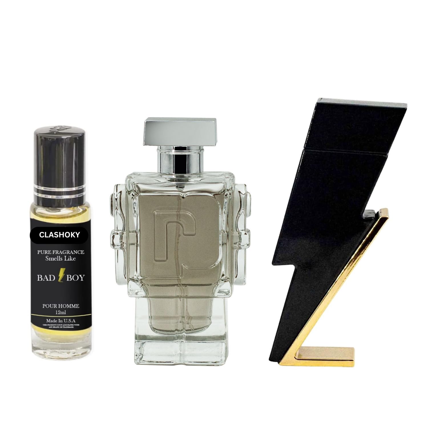 Cool Boy + Robot Colonia para hombres + Bad – Boy Oil Roll on Combo Set (inspirado en el perfume Bad Boy para hombres y perfume fantasma para