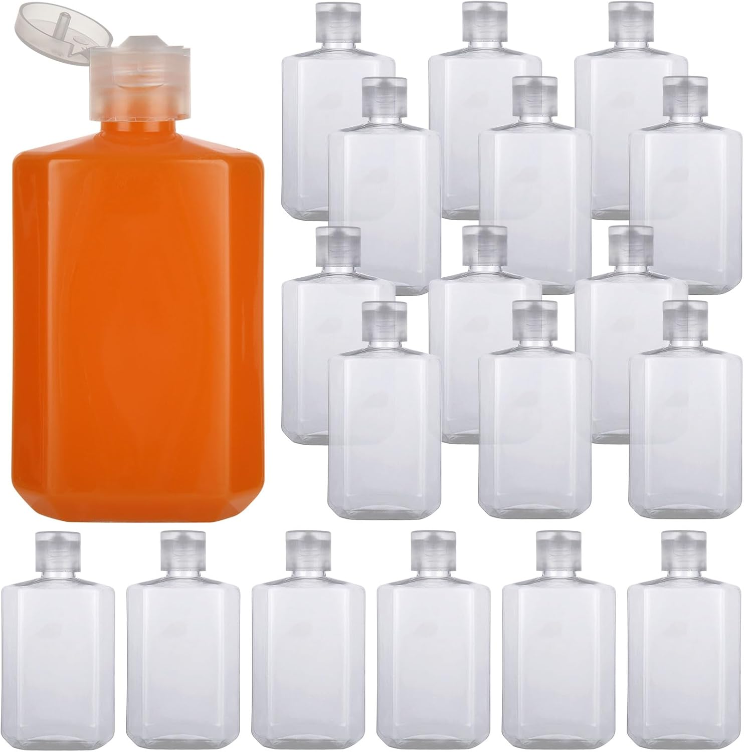 APACALI Paquete de 30 botellas de plástico de 4 onzas para artículos de tocador, recipientes vacíos transparentes recargables de viaje de 4.1 fl oz