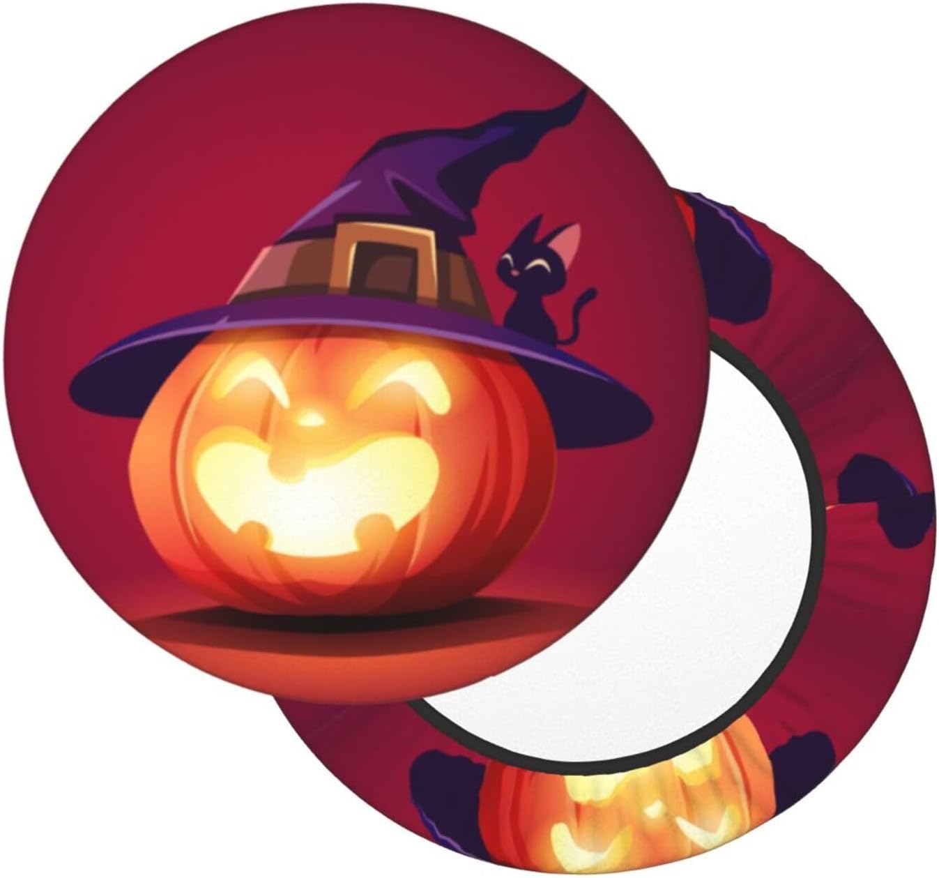 JAIDEN BEATA 1 paquete de fundas redondas para taburetes, fundas elásticas de lujo para taburetes de bar de Halloween, fundas de cojín de 14