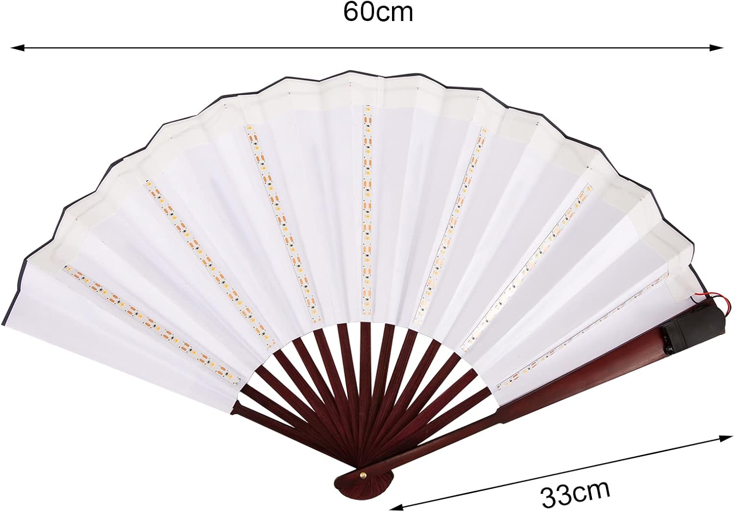 Ventilador plegable LED, ventilador de iluminación, ventilador rave con LED, ventilador de mano LED, espectáculo de actuación en escenario, luz