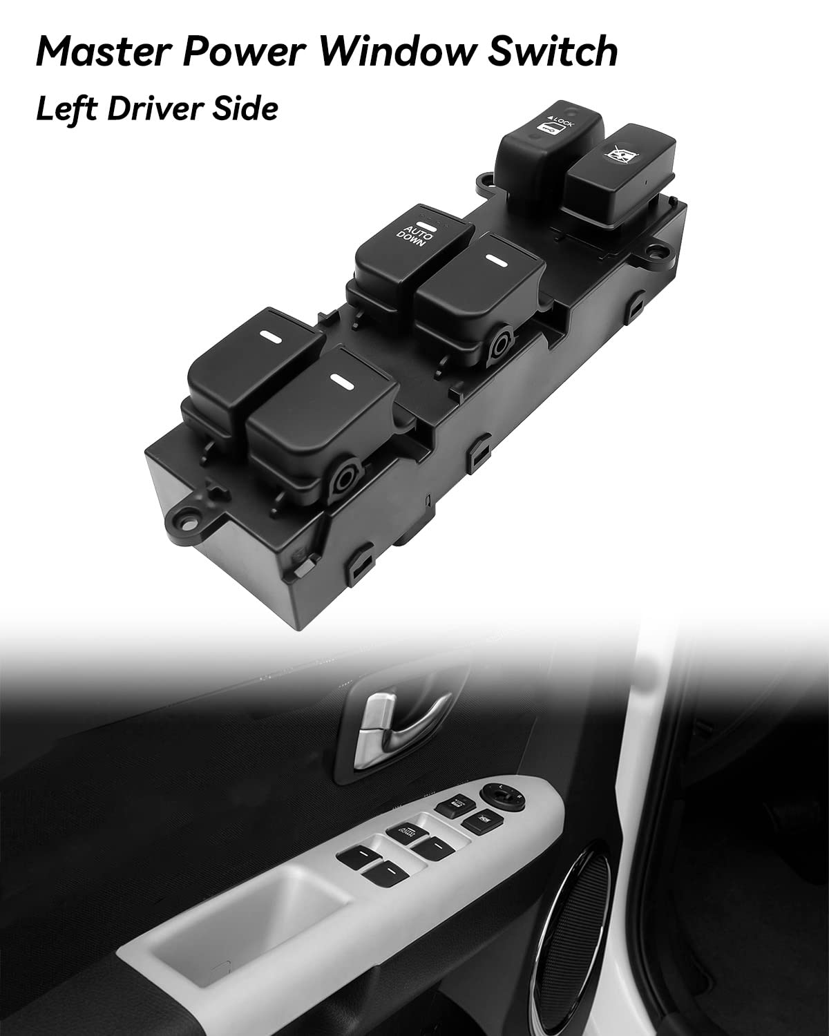 Master – Interruptor de ventana eléctrica para Kia Soul 2011, 2012, 2013, reemplazar 93570-2K010 93570-2K010WK, interruptor de ventana lateral del