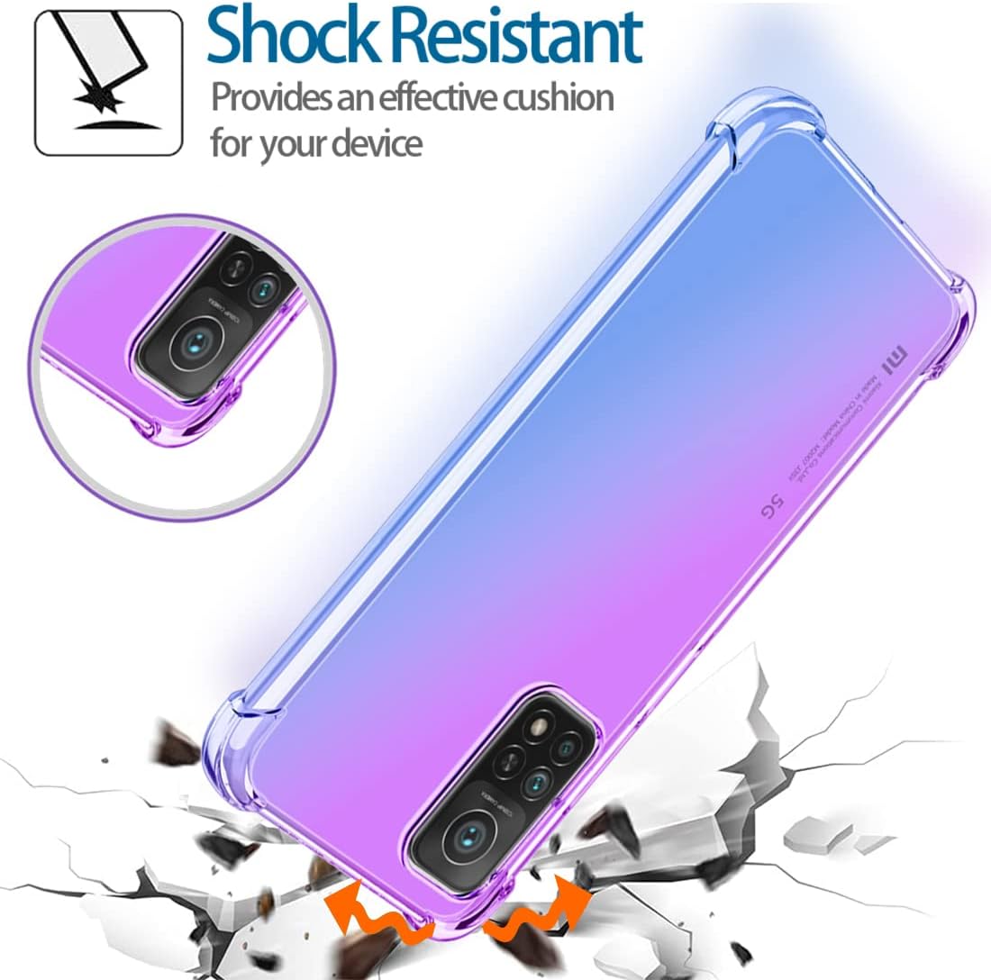 KOARWVC Funda para Mi 10T 5GMi 10T Pro 5GRedmi K30S M2007J3SY Caso, Crystal Clear Case Gradient Slim Anti Scratch TPU A prueba de golpes Funda
