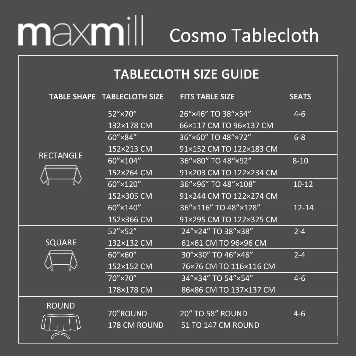 maxmill Mantel de otoño impermeable resistente a las arrugas, suave lino sintético, texturizado, para cosecha de Acción de Gracias, cenas en