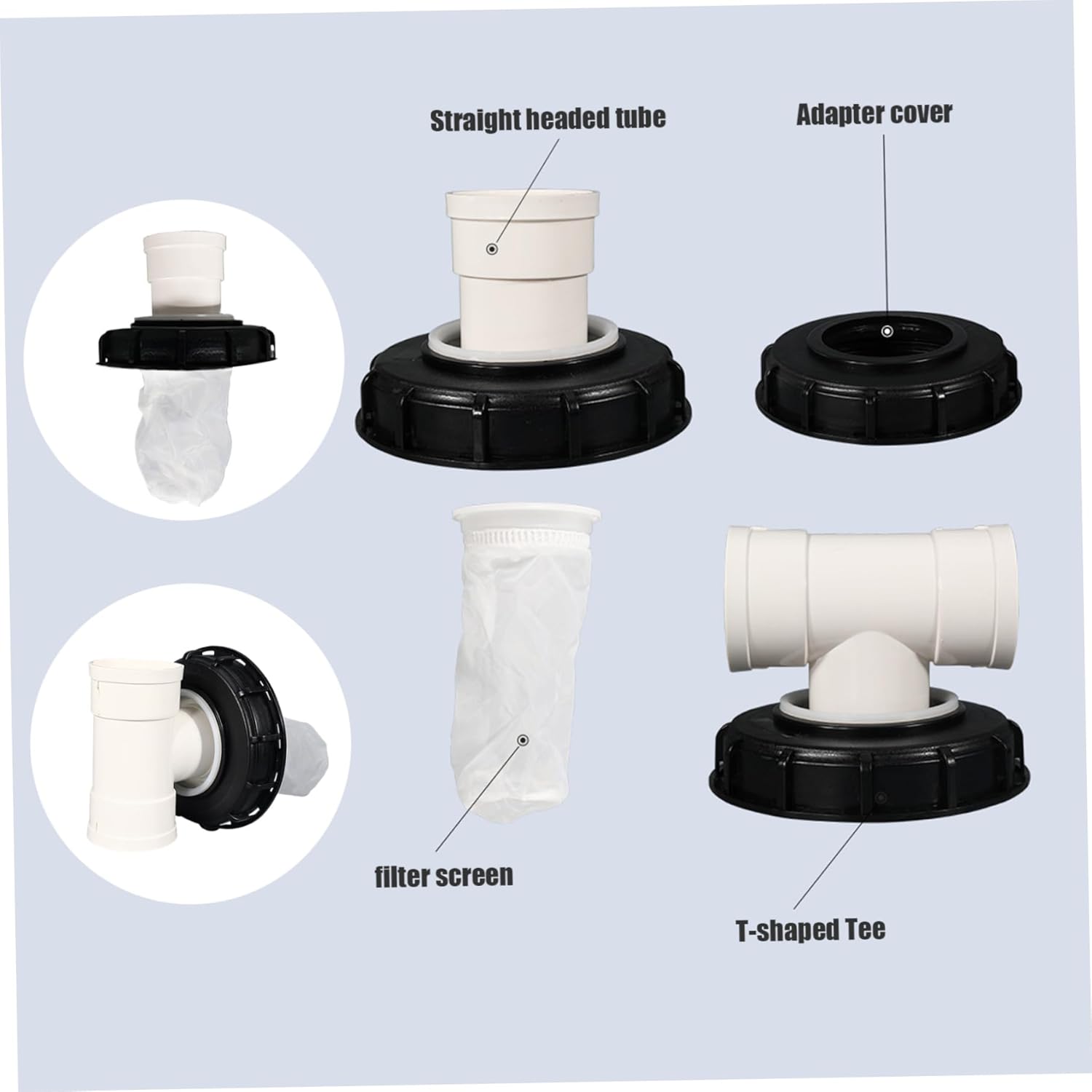 Filtro IBC Cubierta de filtro de nailon Ton Barrel Cover Tote Tank Tapa Breath Cover IBC Tanque de ajuste de malla para tanque de agua de lluvia, 3