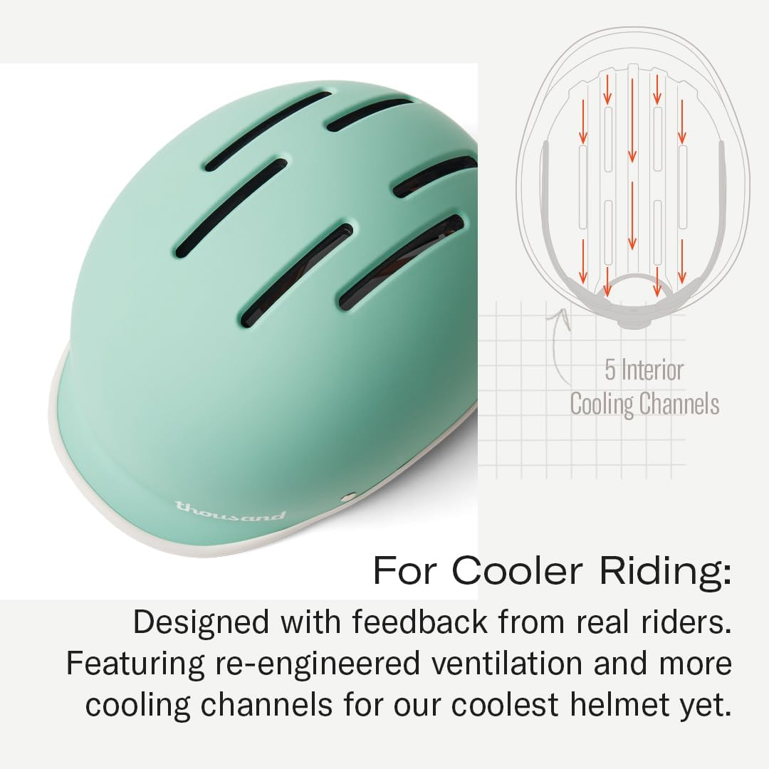 Thousand Adult Bike Helmet Heritage 2.0 The Original Low Profile Retro Commuter Cycling Helmet Safety Certified for Bicycle Skateboard Road Bike