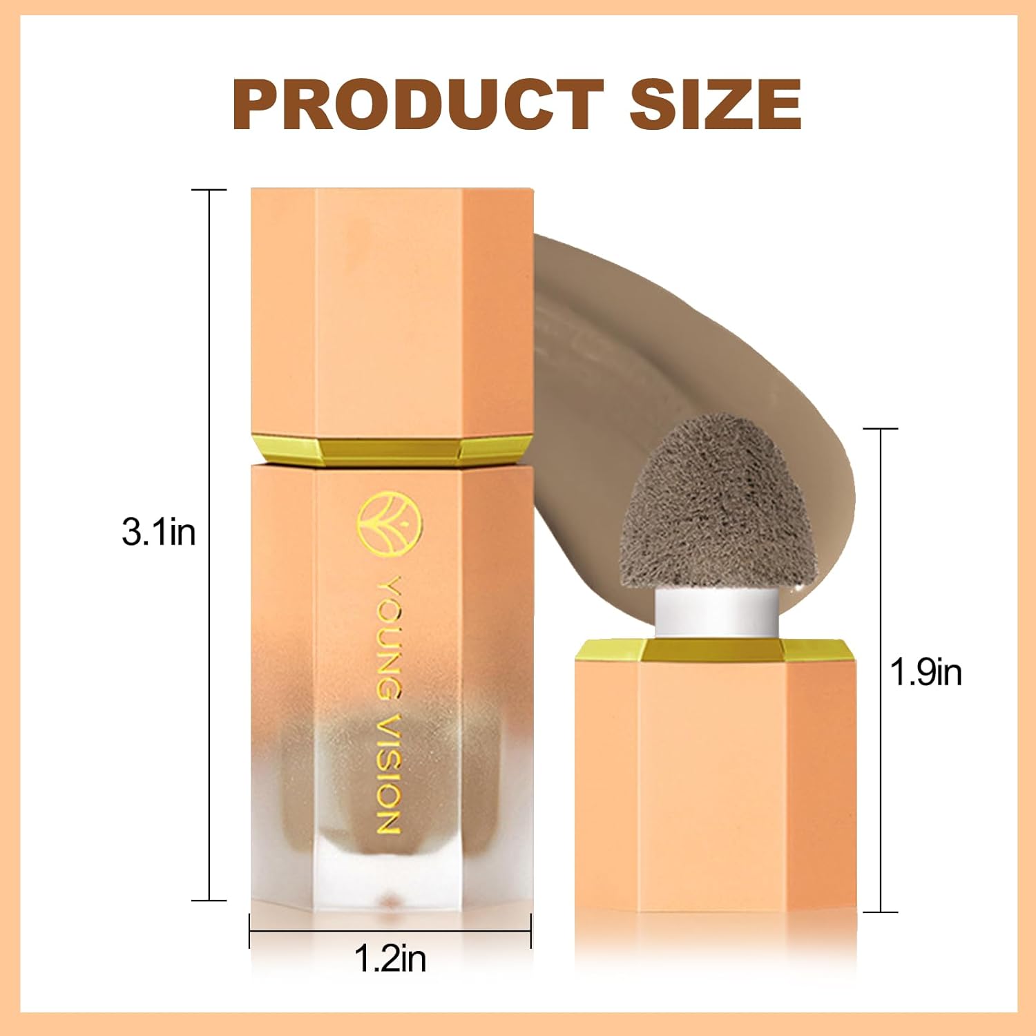 Maquillaje líquido en barra, bronceador crema líquida, contorno bronceador suave altamente pigmentado, punta de esponja incorporada para dar forma a