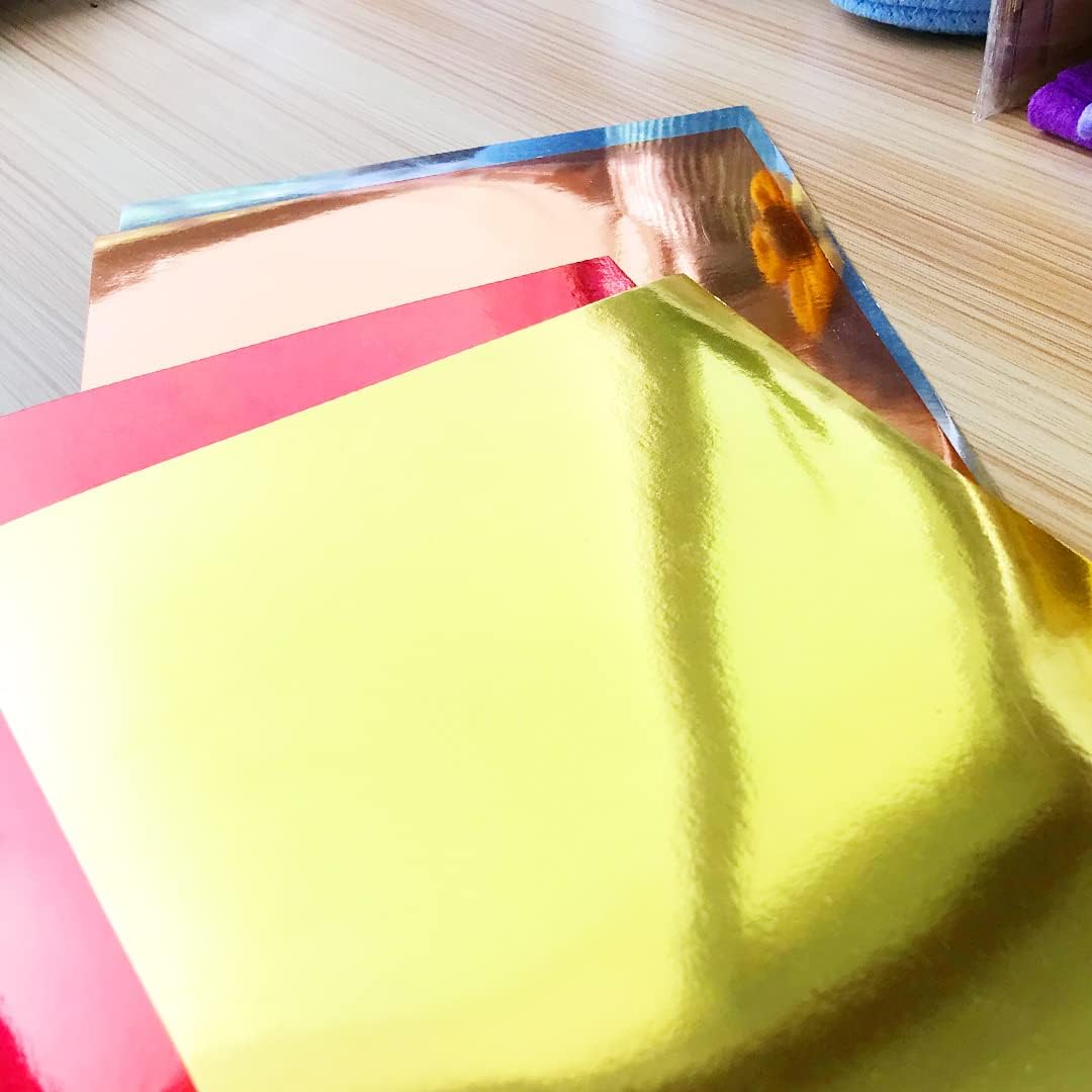 Misscrafts 20 hojas de cartulina metálica con purpurina A4, papel de manualidades de colores para proyectos de bricolaje, álbumes de recortes (A4,