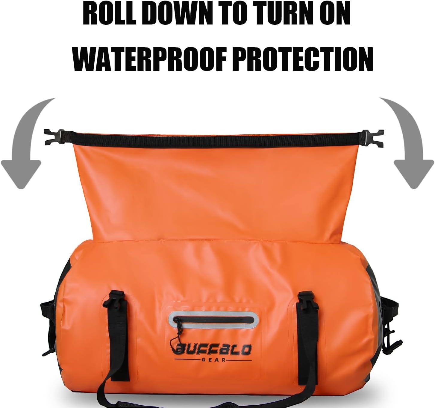 Buffalo Gear Bolsa de lona impermeable 40L 60L 80L Roll-top Dry Bag Heavy Duty Impermeable Duffel Bolsa de viaje para kayak, rafting, barco, pesca,