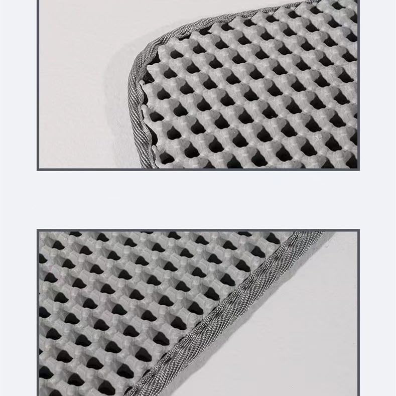 Alfombrilla de arena para gatos con diseño de panal de abeja de doble capa, impermeable, resistente, suministros para gatos fáciles de limpiar