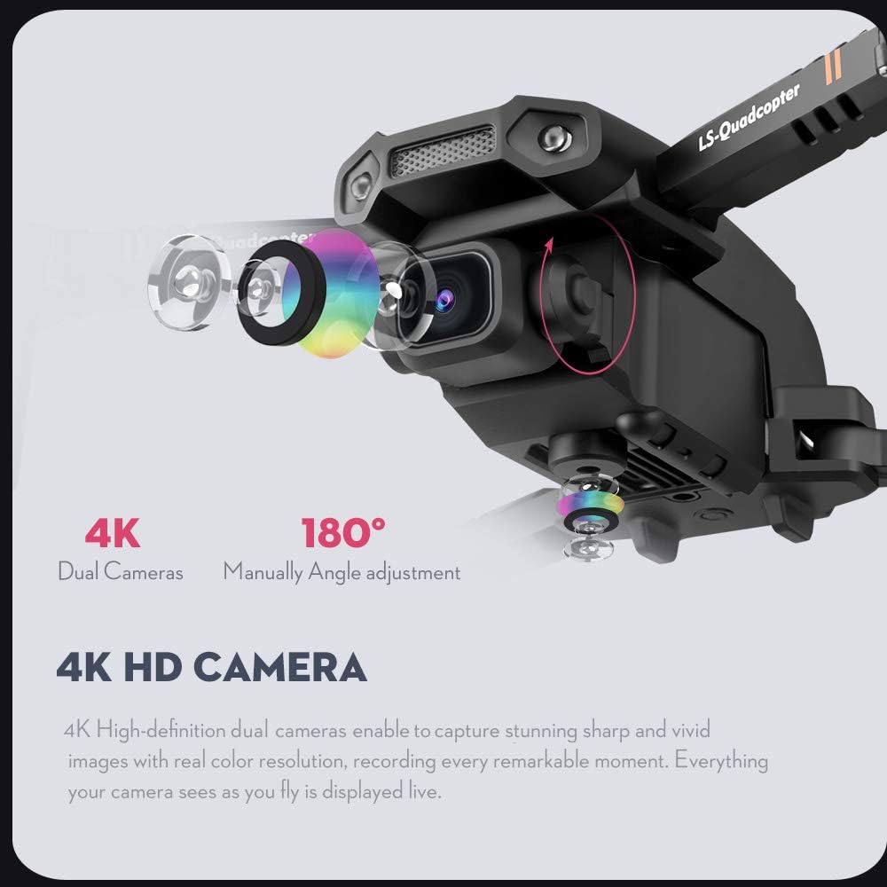 GoolRC Drone RC con cámara 4K Drone Dual Camera LS-XT6 Track Flight Sensor de gravedad gesto Foto Video Altitud Hold Modo sin cabeza RC Quadcopter