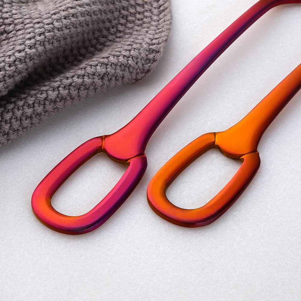 BISDARUN – Juego de cubiertos de acero inoxidable de 5 piezas, incluye cuchara y tenedor de cuchillo, pulido con espejo, apto para lavavajillas,