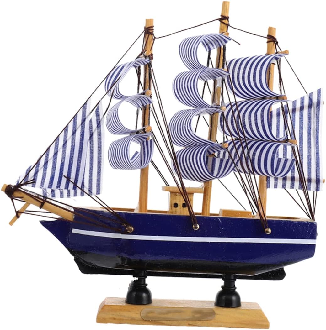 SUPVOX 3 Pcs Sailing Boat Cake Decoration Graduation Pirate Ornament Coastal Nautical Decor Sailboat Ornament Wood Sailboat Model Cupcake Picks Cake