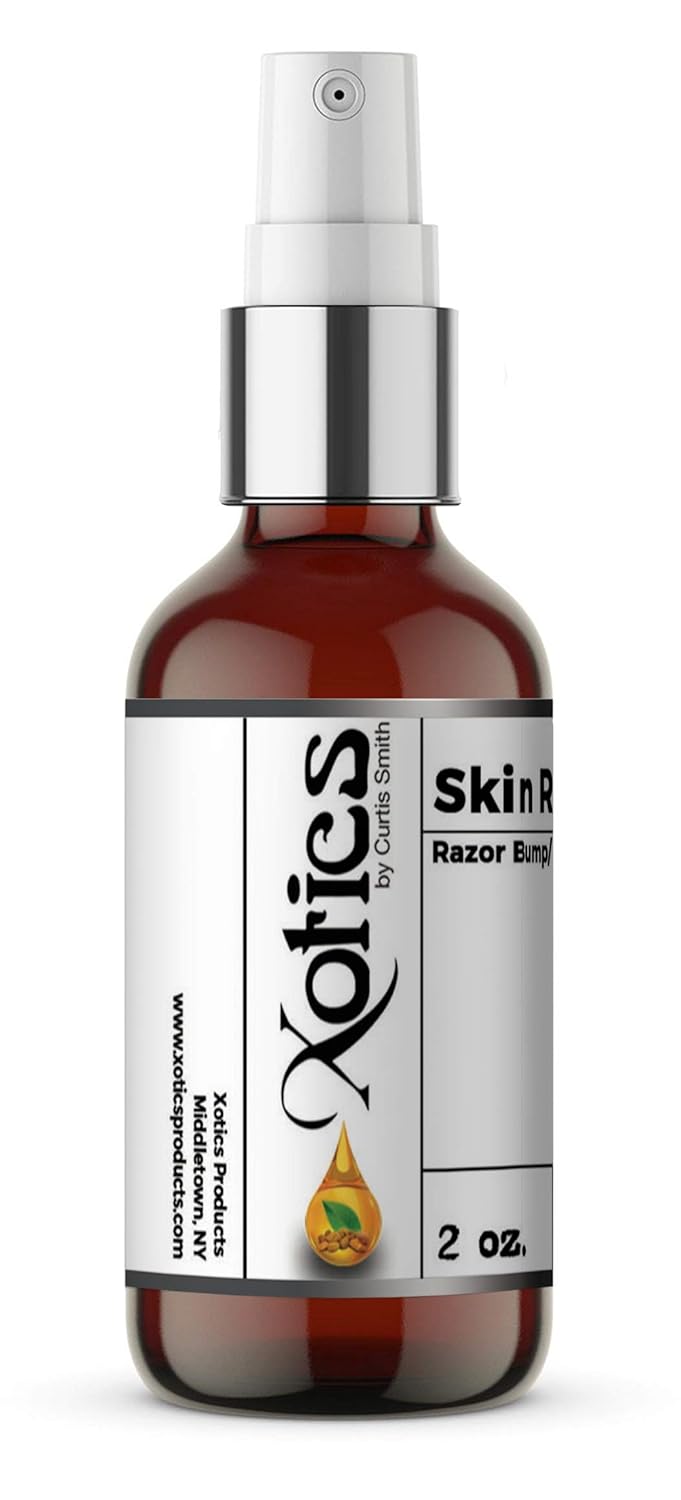 Xotics by Curtis Smith Skin Rescue Razor Bump Skin Irritation Spray  2 oz  Para Quemadura e Irritación  Mejorado con aceite de árbol de té, aloe