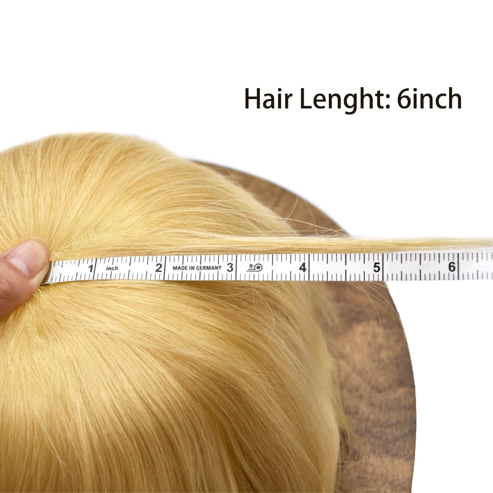 Toupee para hombres Cabello humano real para hombre Toupee pieza de pelo para hombres Fine Mono Men Sistema de pelo de piel de polietileno para